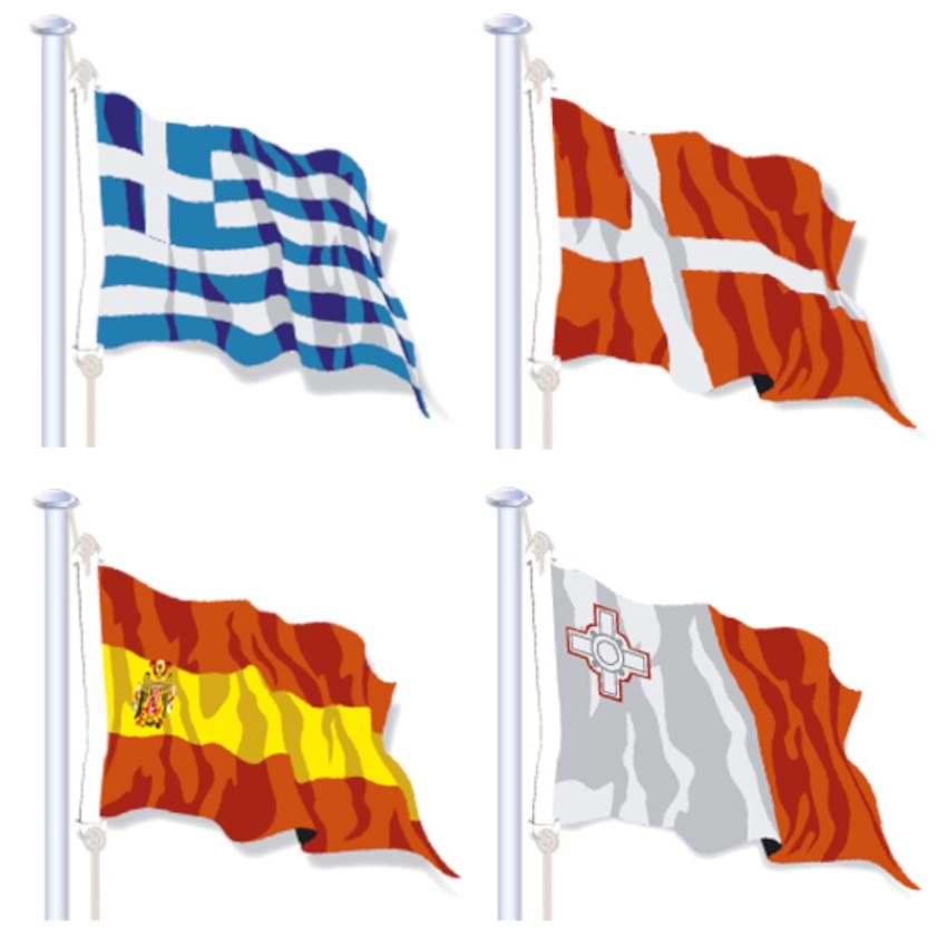 Pavillon pays U.E Groupe B - 80 X 120 cm