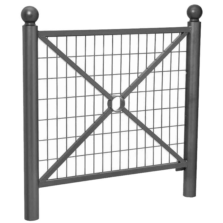 Barrière Chaumont - Version grillagée L. 1072 mm - Pommeaux Boule