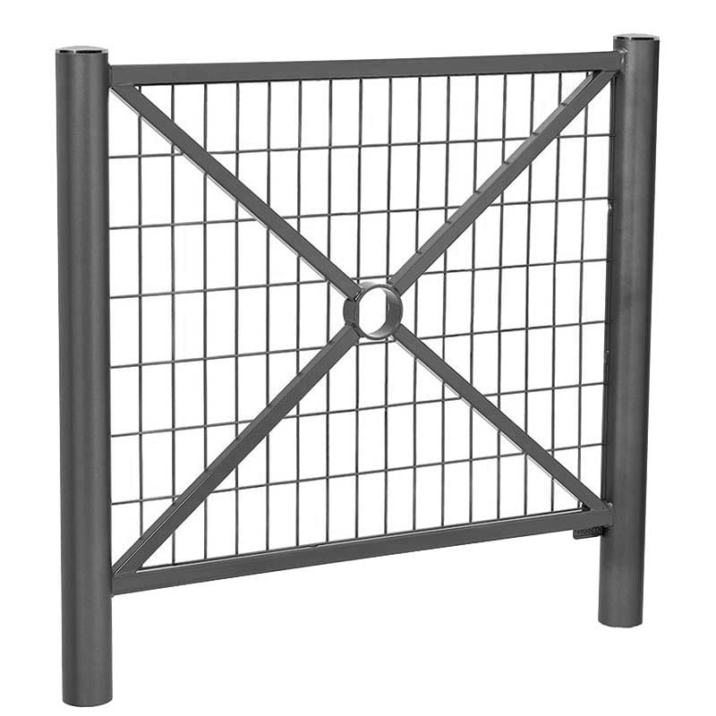 Barrière Chaumont - Version grillagée L. 1072 mm - Pommeaux Inox