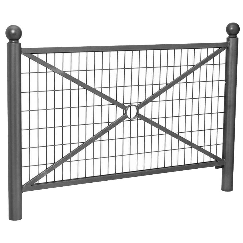 Barrière Chaumont - Version grillagée L. 1572 mm - Pommeaux Boule