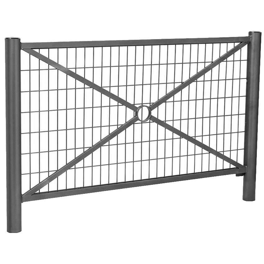 Barrière Chaumont - Version grillagée L. 1572 mm - Pommeaux Inox