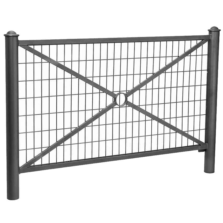 Barrière Chaumont - Version grillagée L. 1572 mm - Pommeaux Agora