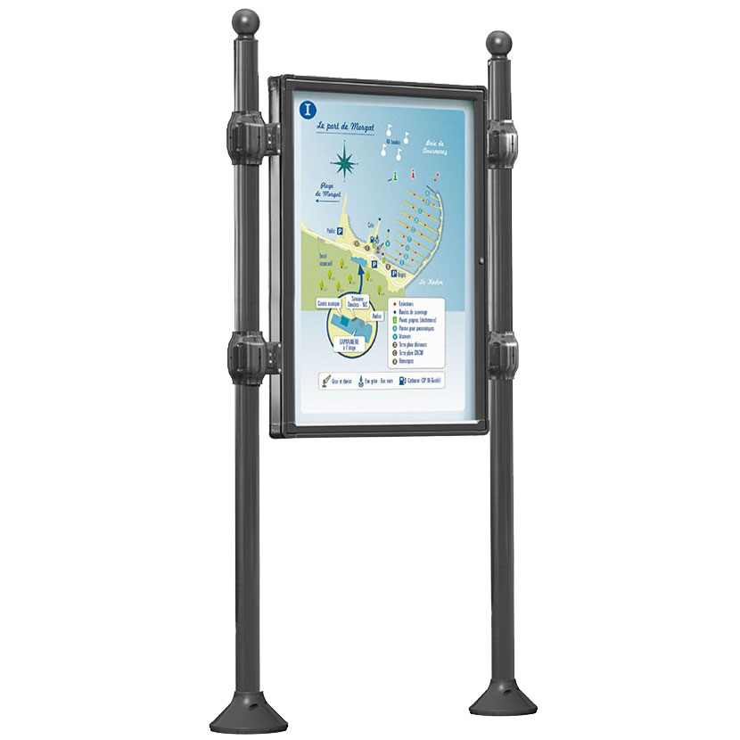 Panneau vitrine simple face - Porte battante - H. 1200 X L. 800 mm
