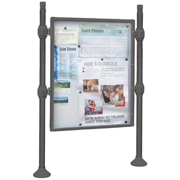 Panneau vitrine double face - Porte battante - H. 1600 X L. 1200 mm