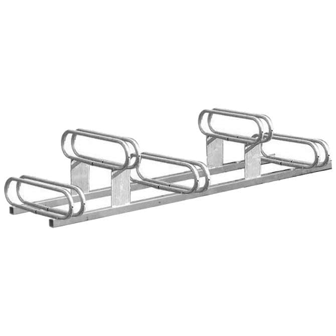 Rack à vélos emplacements décalés 6 places - Finition galvanisée