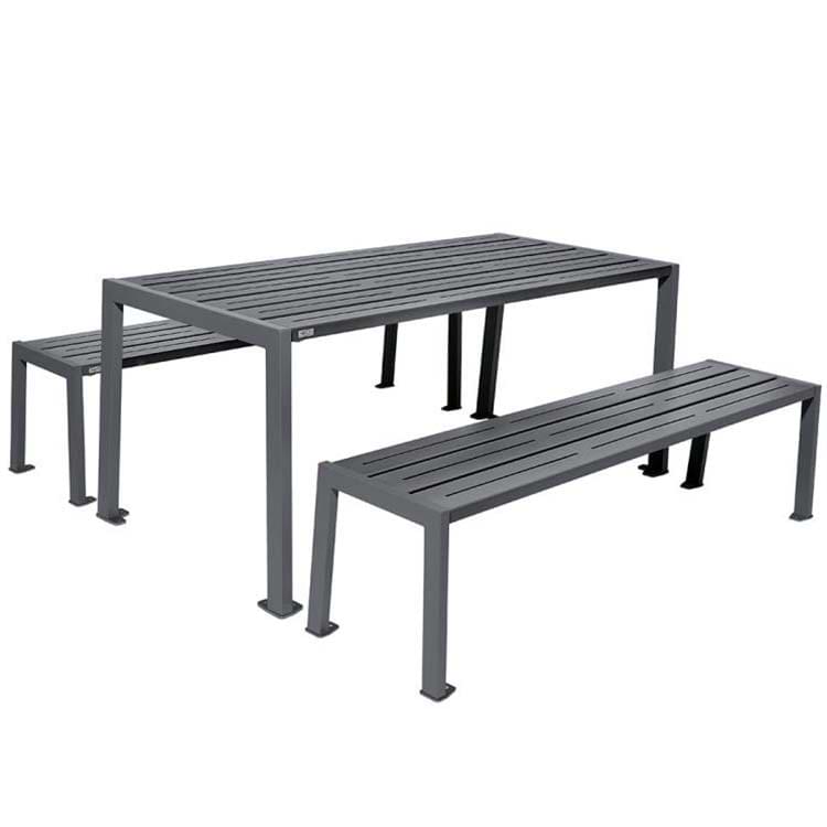 Table pique-nique acier Silaos (Set 1 table + 2 banquettes)