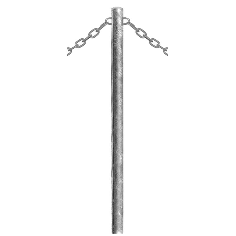 Potelet galvanisé D. 60 X H. Hors sol 1100 mm - 2 anneaux