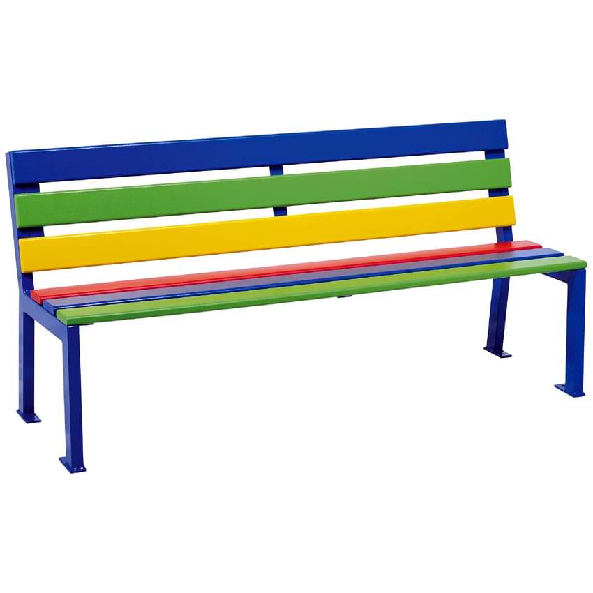 Banc récré primaire multicolore - Assise H. 390 mm