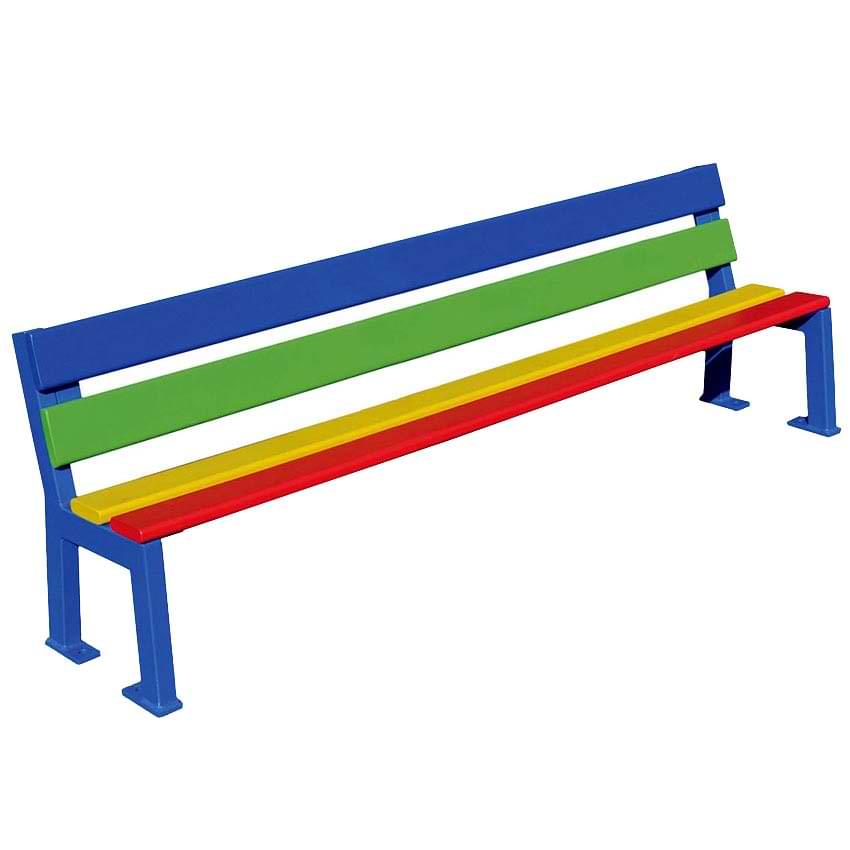 Banc récré maternelle multicolore - Assise H. 270 mm
