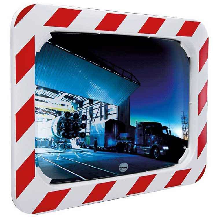 Miroir cadre rouge-blanc - 1000 X 800 mm