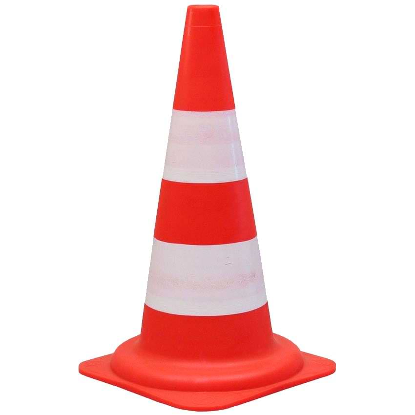 Cône de chantier orange - H. 50 cm