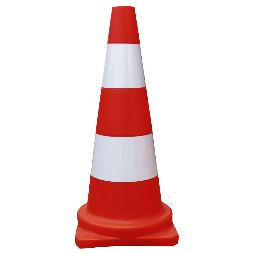 Cône de chantier orange - H. 79 cm