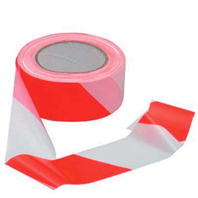 Ruban balisage - Rouleau 50 mm X 100 m - Rouge / Blanc