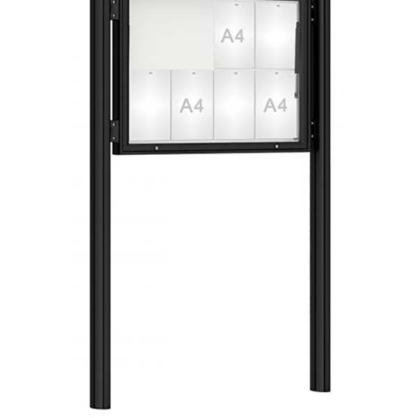 Kit poteaux pour vitrine jusqu'à H. 1050 mm couleur - Scellement direct