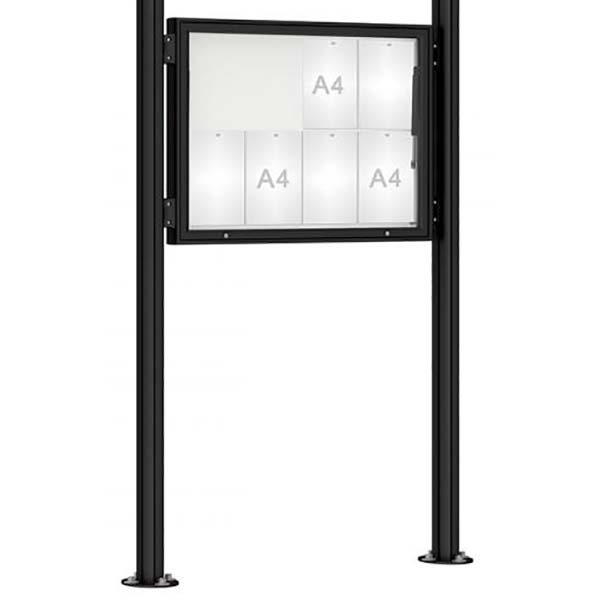 Kit poteaux pour vitrine jusqu'à H. 1050 mm couleur - Sur platines