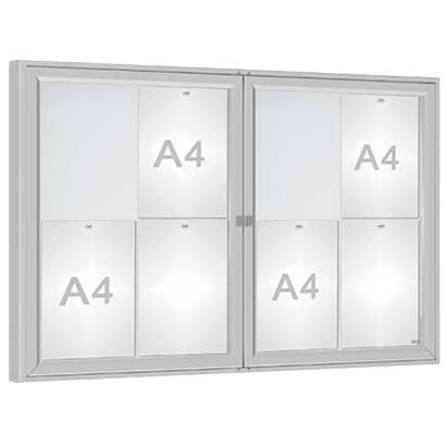 Vitrine City à double battant 8 A4 - Anodisée