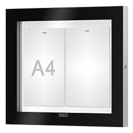 Vitrine Edge murale - Porte battante - 2 A4