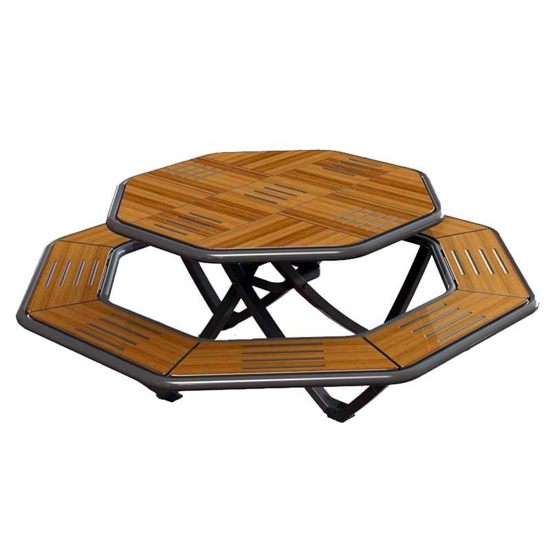 Table pique-nique acier et compact octogonale - Carnac