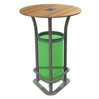 Table mange-debout avec support sac - Avec cendrier