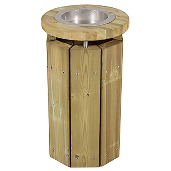 Cendrier extérieur bois - Bac inox
