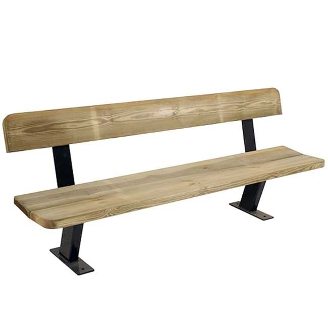 Banc acier - bois brut Glénan L. 2000 mm