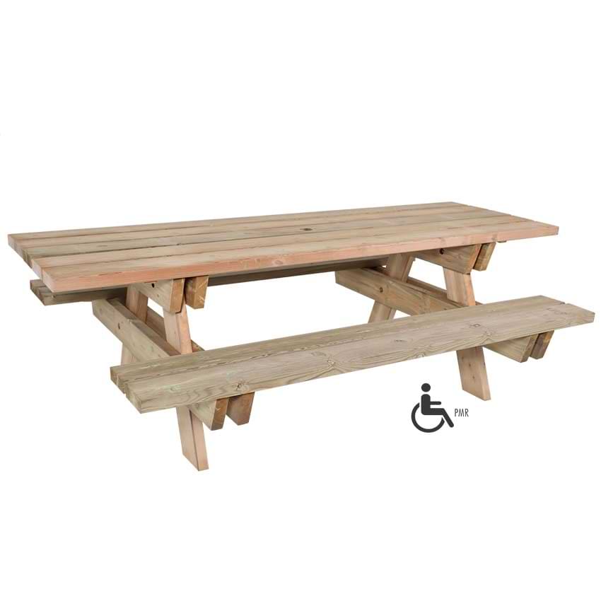Table pique-nique Bréhat PMR 2,30 m - A sceller