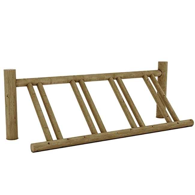 Rack range-vélos bois 4 places - L. 212 cm