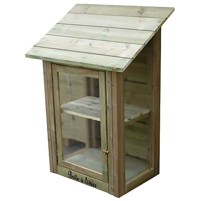 Boite à livres murale bois autoclave - H. 1195 X L. 670 mm