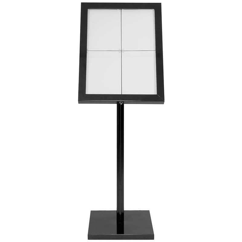 Vitrine porte-menu 4 A4 sur pied - Noire