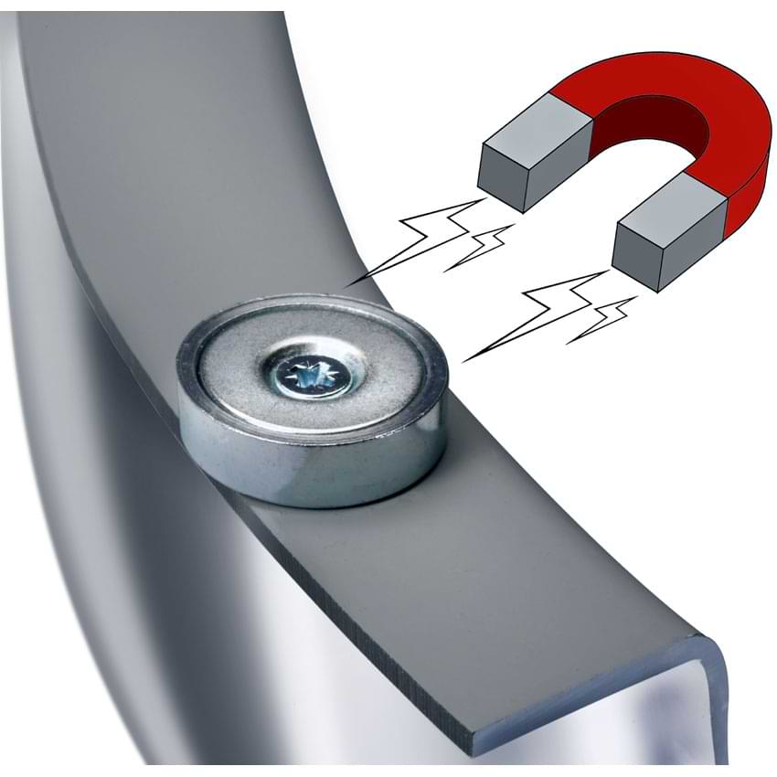 Kit de fixation magnétique pour miroir 90°