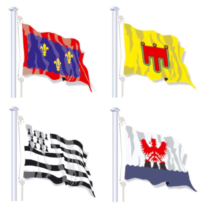 Pavillon province historique française - 60 X 90 cm