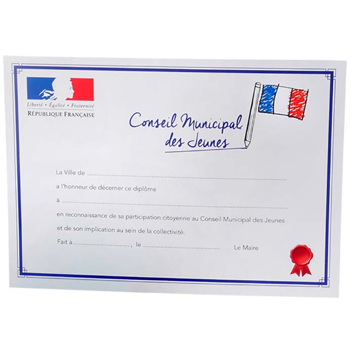 Diplôme A4 - Conseil municipal des jeunes
