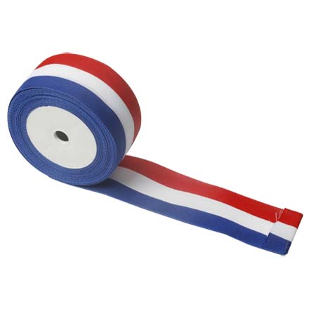 Ruban d'inauguration tricolore 48 mm - Rouleau 10 m