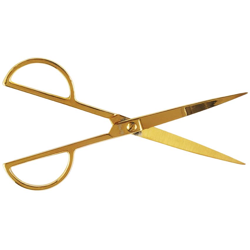 Ciseaux d'inauguration doré 19 cm