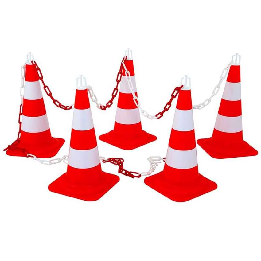 Kit de balisage Express - 5 Cônes + Chaîne 8 mm