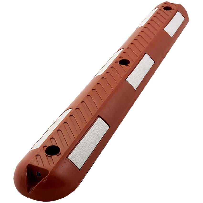 Séparateur de voies caoutchouc - L. 1000 X 150 X 50 mm - Rouge / Bandes blanches