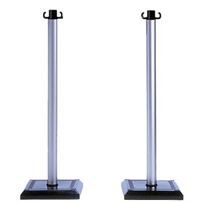 Lot de 2 poteaux accueil PVC - Gris métallisé