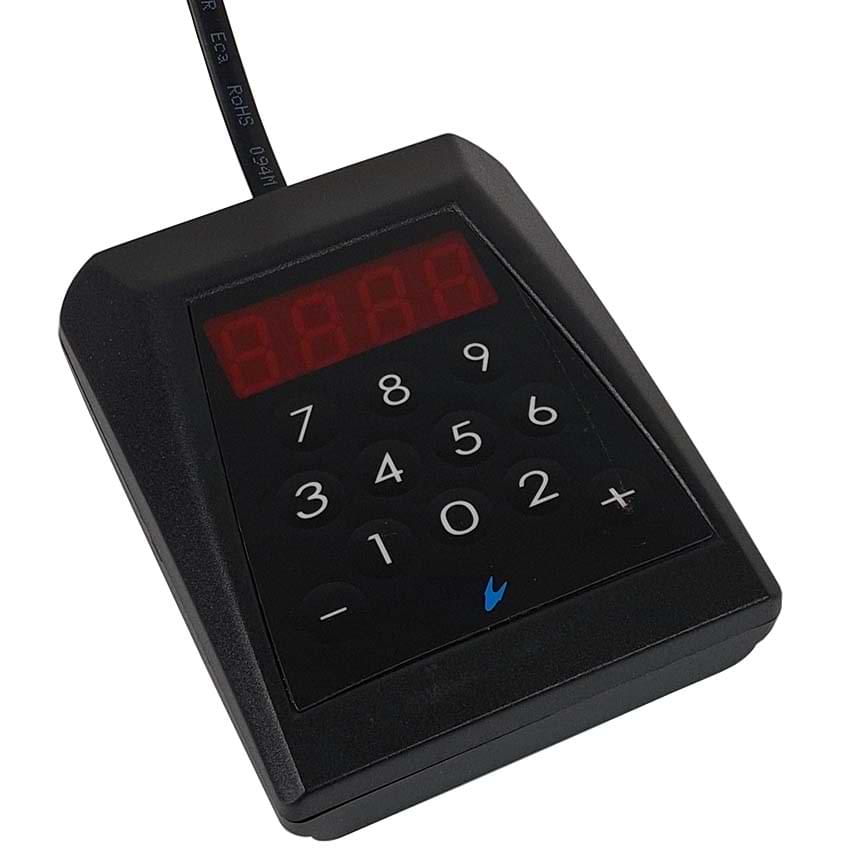 Pupitre d'appel à clavier filaire avec visualisation 3 chiffres (Câble L. 2 m)