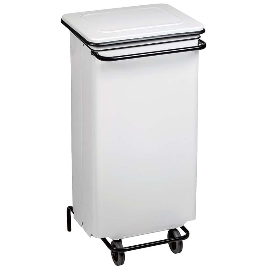 Poubelle mobile à pédale 110L - Blanc