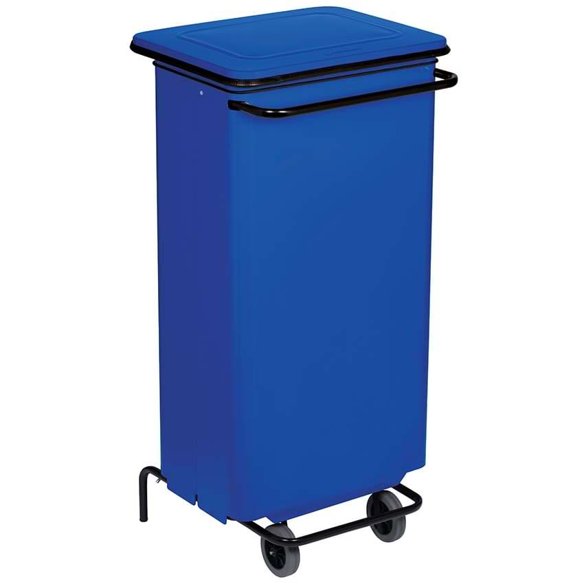 Poubelle mobile à pédale 110L - Bleu
