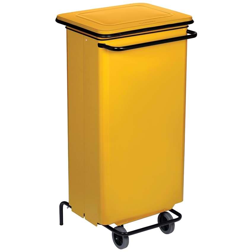 Poubelle mobile à pédale 110L - Jaune