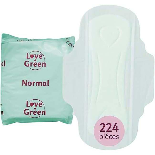 Serviettes hygiéniques écologiques - Carton de 224 pces