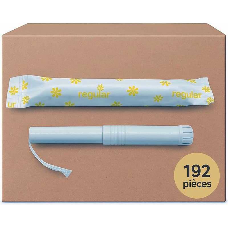 Tampons périodiques applicateur 100% coton Bio - Carton de 192 pces