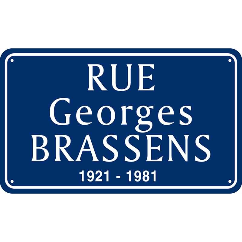 Plaque de rue aluminium laquée 450 X 250 mm - Modèle bombé