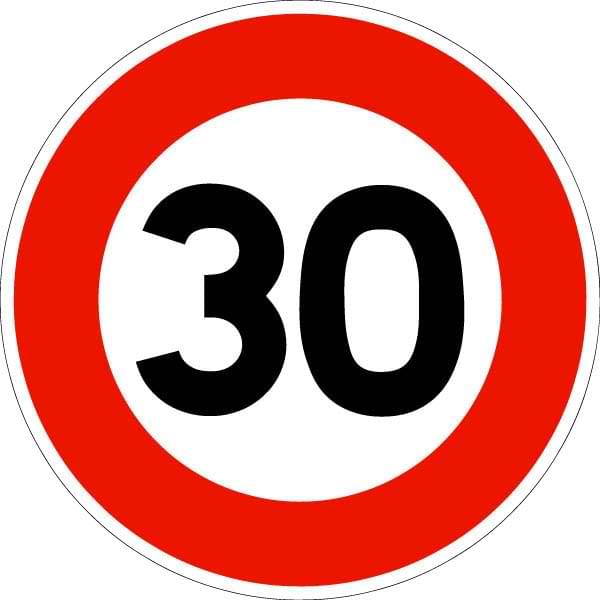 Panneau routier Limitation de vitesse B14 - 450 mm - Classe 2