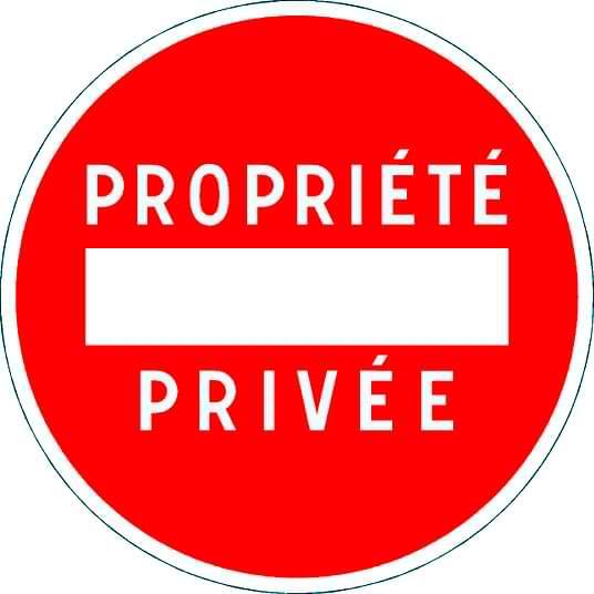 Panneau signalisation - Propriété Privée - 450 mm - Classe 1