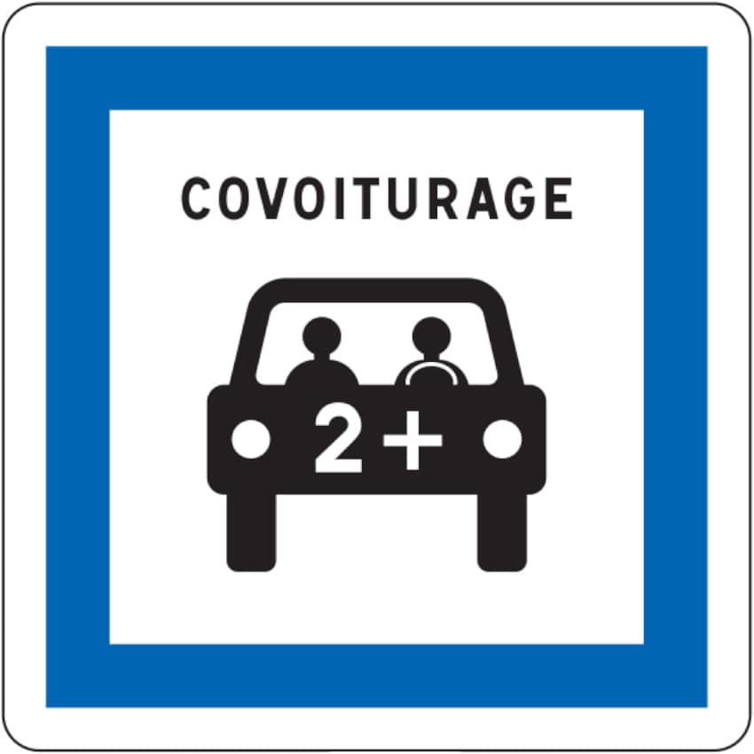 Panneau signalisation - Aire de covoiturage - 500 mm - Classe 1