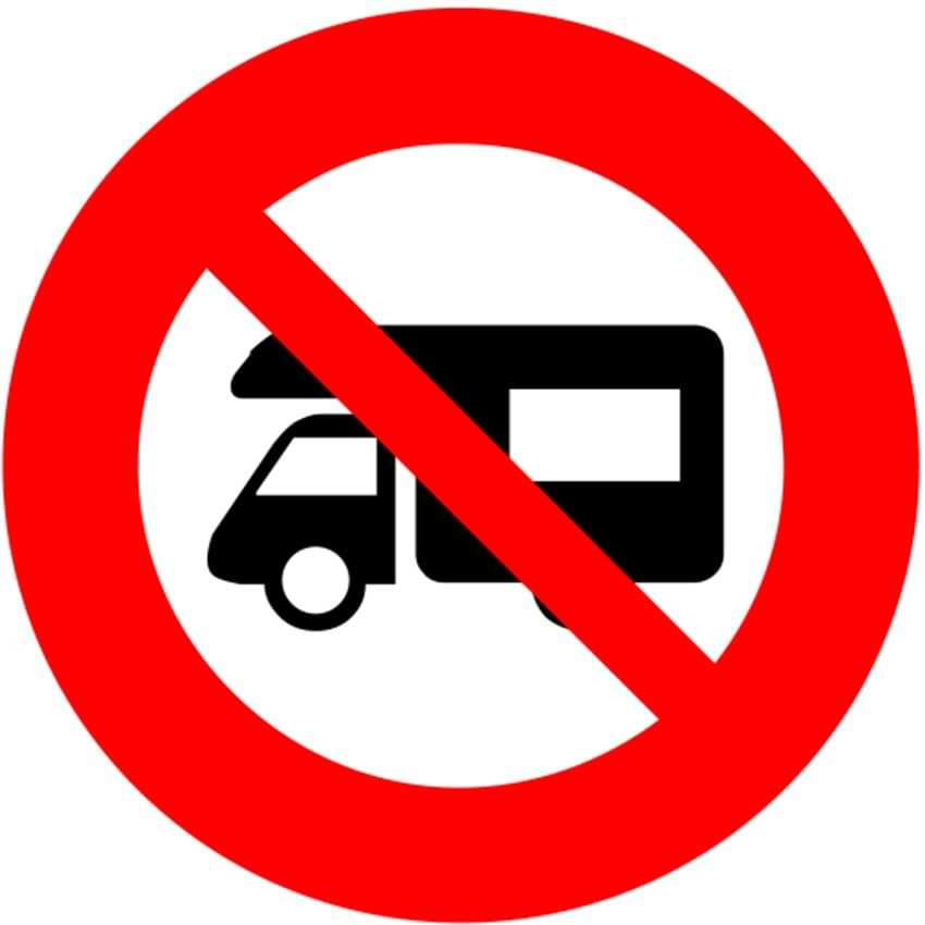 Panneau Interdit aux camping-cars - 450 mm - Classe 1