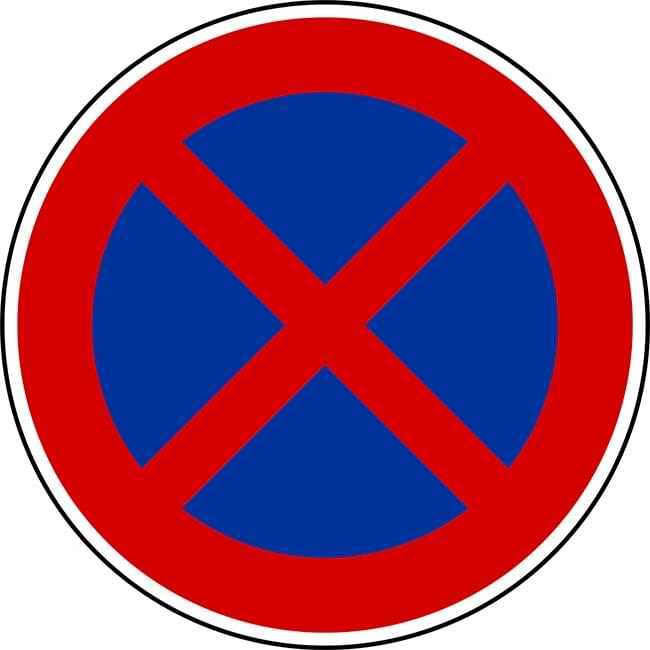 Panneau Arrêt et stationnement interdits B6d - 850 mm - Classe 2