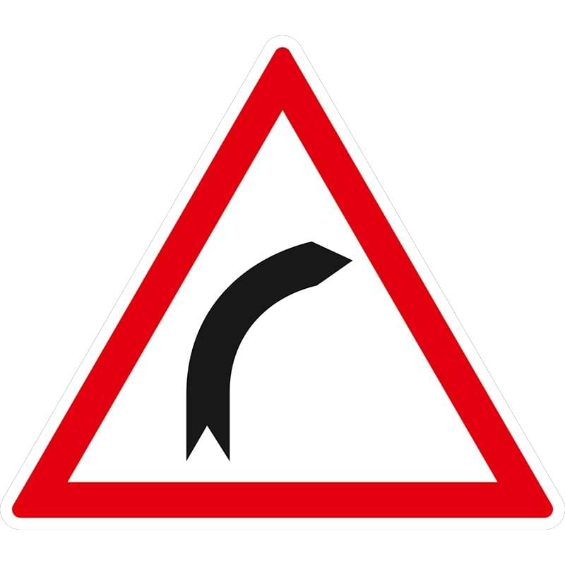 Panneau routier A1a - Virage à droite - 700 mm - Classe 2
